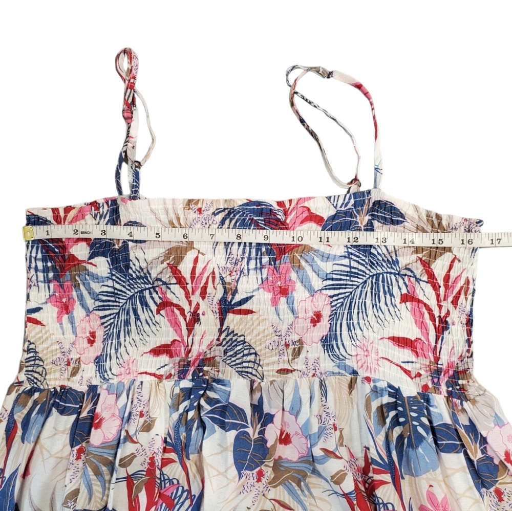 Ellison Dress Womens Size Medium Multicolor Tropical Print Ruffle Maxi Dress - Picture 6 of 11